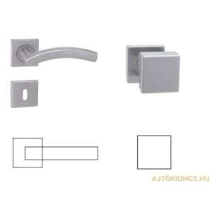 Alex Din Fix Csapos Négyzetrozettás Rozsdamentes Inox PZ Gomb/Kilincs 104821623 - Perfekto