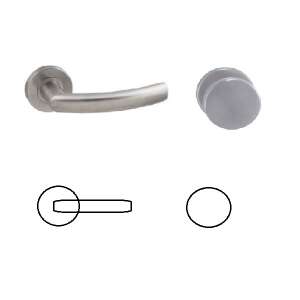 Gina Din rozsdamentes acél ajtókilincs szett aszimmetrikus gombbal, négyzet alakú - Perfekto