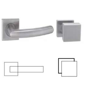Gina Din Fixed Auslauf štvorcová kľučka dverí z nehrdzavejúcej ocele s asymetrickým gombíkom - Gule a kľučky dverí