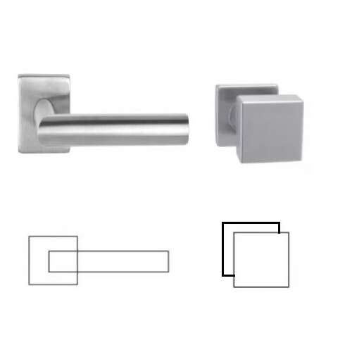 Tímea Din rozsdamentes acél ajtókilincs garnitúra, négyzet alakú rozettával