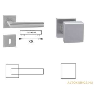 Tímea Din Festauslauf négyszögletes rozsdamentes acél WC gomb/ajtógomb méretekkel - Perfekto