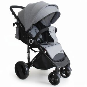 Cărucior sport Pepita Rumba XXL cu baldachin și footmuff #gri deschis