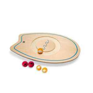 Drewniana deska do balansowania z wzorem ryby i kolorowymi piłkami do zabawy dla dzieci - Nonbrand Gra rozwojowa dla małych dzieci