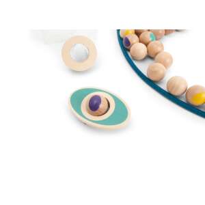 BS Toys Gyűjtsd össze! componentă de joc: lansator de bile din lemn, inel de plasă și bile colorate - Jocuri de îndemânare în aer liber