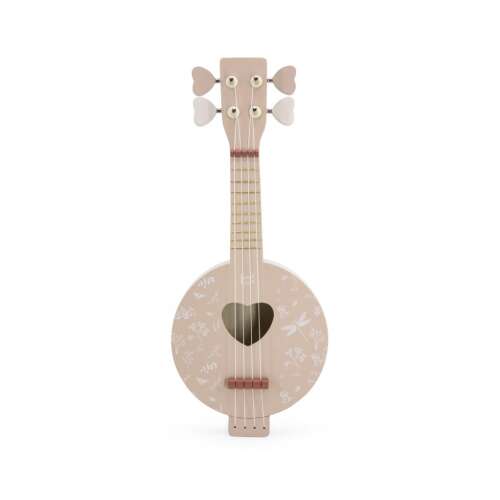 Label Label Fa Bendzsó - Rózsaszín, rózsaszín fa bendzsó gyerekeknek, virágmintával