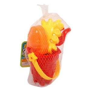 7 darabos homokozó készlet vödörben, tartalmaz lapátot, gereblyét, formákat és öntözőkannát, tökéletes homokvár építéshez - Felfújható játék & Strandjáték