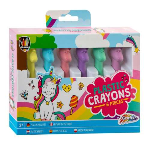 Grafix 6er Set Plastikkreiden mit Einhorn-Design