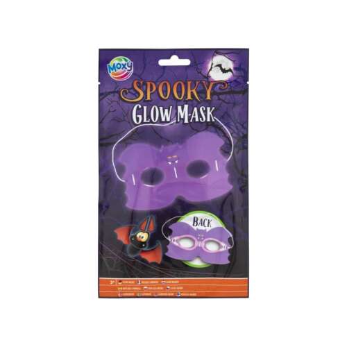 Moxy Spooky Glow Maszk, Halloween denevér design, világít a sötétben, jelmez kiegészítő - Jelmez gyerekeknek