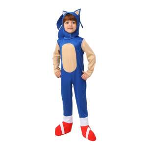 Sonic the Hedgehog KidMania costume for kids, blue jumpsuit with red shoes, yellow chest detail, white gloves, detachable mask, 9-10 years old - KidMania Costume for Kid