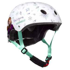 Frozen 2 Kinderfahrradhelm, Weiß mit Elsa und Anna Design, Größe 52-56 cm - Schutzausrüstung für Fahrräder