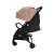 Pepita Molly compact stroller with adjustable footrest and backrest, pink, side view