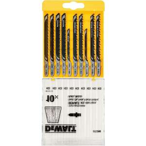 DeWalt DT2290 dekopírfűrészlap készlet, 10 db, fa, laminált lemez és műanyaghoz - Dewalt