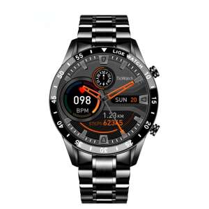 LIGE by LUDORA® Smart Watch, 1.28" HD Full Touch, Water Resistant, Metal Strap, Stainless Steel, Heart Rate Monitoring, Blood Pressure Monitoring, Step Counting, Calorie Counting, Notifications 104835100 - Men's Watch