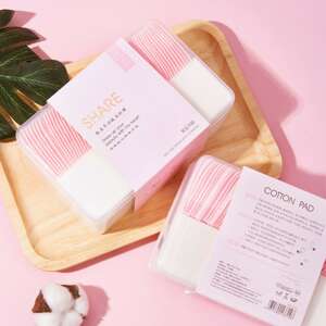 SHARE márkájú pamut sminkeltávolító párna, 2 csomag, rózsaszín és fehér, 60 és 180 párna - Smink lemosó