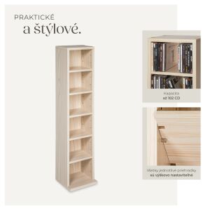 CD Stand with 6 Shelves for 102 Discs 90x21x20cm 119967251 - Bookshelve & standing shelve