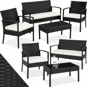 Sparta Rattan Garden Furniture 3 + 1 112409891 - TecTake Garden Seating Set