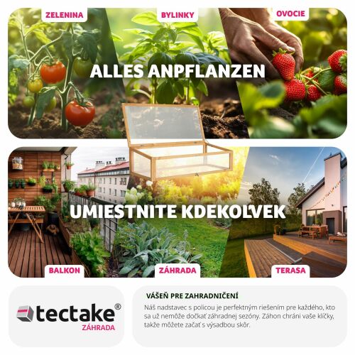 Garden Cold Frame for Raised Bed 115x53x34cm