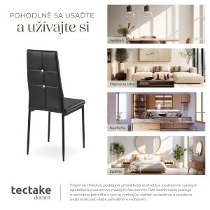 4 Dining Chairs, Decorative Stones 122388784 - TecTake Dining chair