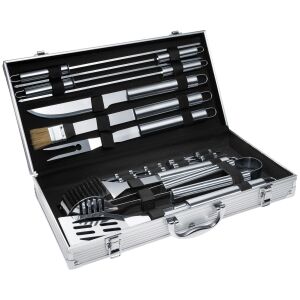 18-Piece BBQ Tool Set in Carrying Case with Brush, Tongs, Spatula, Fork, and Needles 130252440 - Garden Grill & BBQ Tool