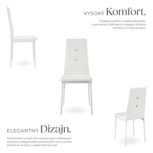 TecTake - Krzesła do jadalni - 4 szt. - Białe - Sztuczna skóra 122427608 - Krzesło do jadalni