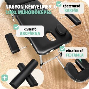 Massage Table with Upholstery, 2 Zones, Massage Rollers and Aluminum Frame 135252970 - TecTake Massage Table