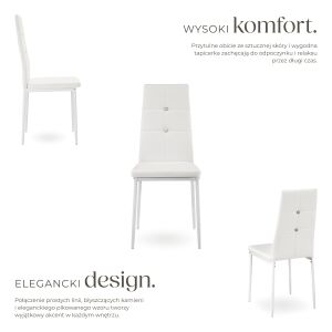 6 Dining Chairs, Decorative Rhinestones 137373582 - Dining chair