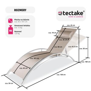 Relaxačné Plážové Lehátka - 2 ks - Hliníková Konštrukcia 118406978