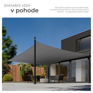 Sun Shade Sail Square, Grey 119926257 - Shade Sail