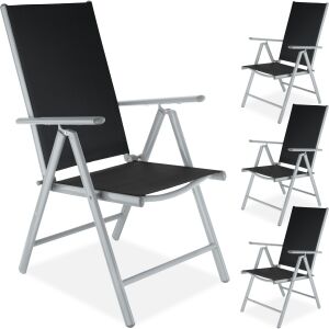 4 Aluminum Garden Chairs 112434940 - Garden Chair