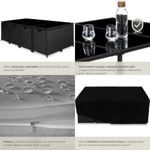 Palma Rattan Garden Furniture Set 8 + 4 + 1 incl. Protective Cover, Version 2 125505992 - Garden Set