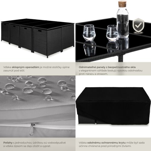 Palma Rattan Garden Furniture Set 8 + 4 + 1 incl. Protective Cover, Version 2 125505992