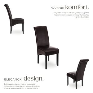 4 Ergonomic Dining Chairs, Solid Wood 137372582 - Dining chair