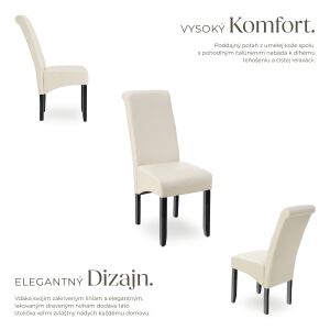4 Ergonomic Dining Chairs, Solid Wood 119339282 - Dining chair