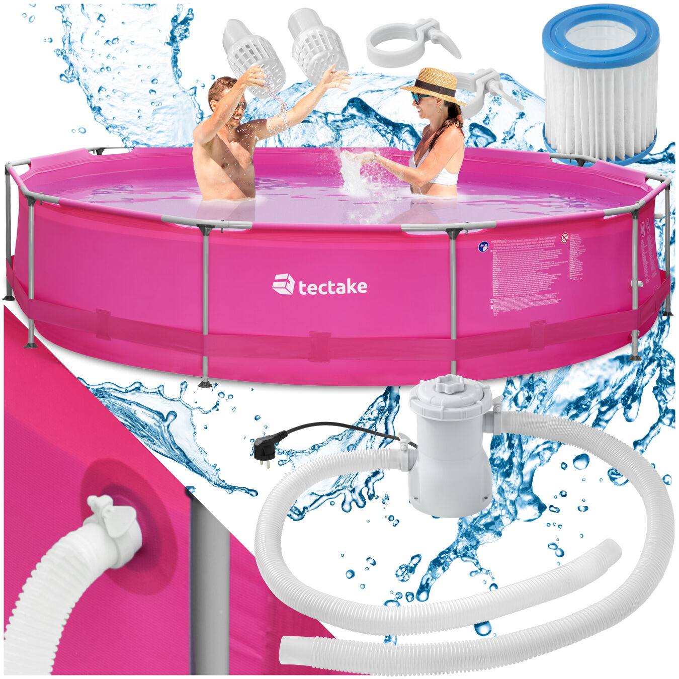Round Steel Frame Pool with Filter Pump Ø 360 x 76 cm