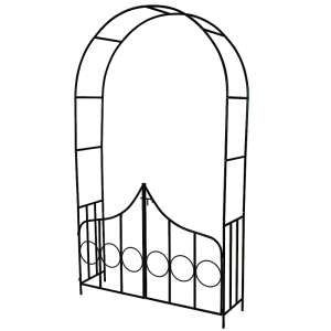 Garden Arch with Gate for Climbing Plants 104841700 - Gardening Tool