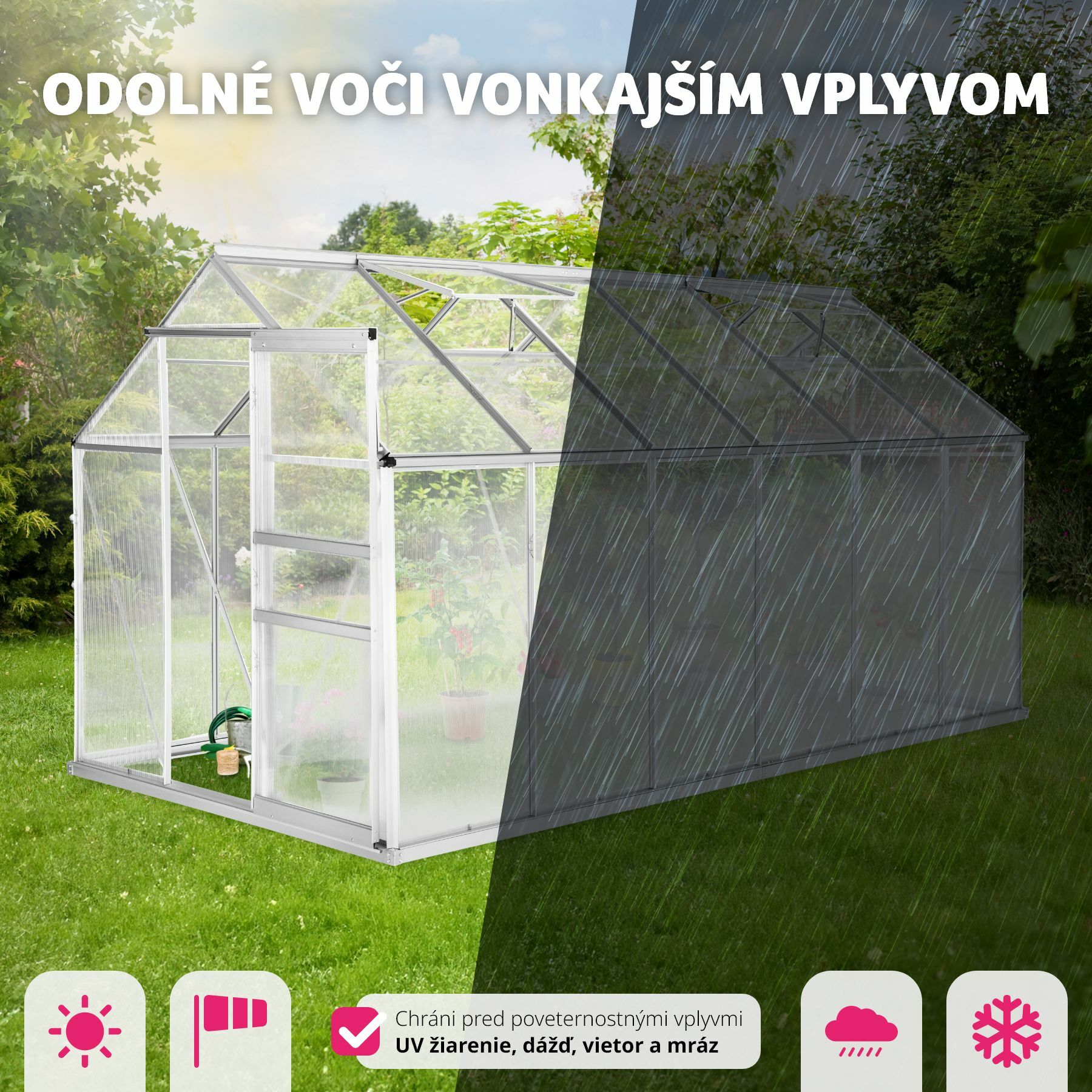 Polycarbonate Greenhouse with Galvanized Steel Frame