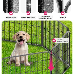 PetSafe - Metalowy kojec dla szczeniąt - 8 elementów - 201cm 118561580 - Buda dla psa i wybieg