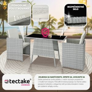 Tectake Lausanne - Ratanový nábytok - Záhradný set - 2 kreslá + stôl 112468285 - TecTake Záhradné pohovky
