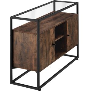 TecTake - Priemyselná Komoda - Sklenená Doska - 100x38x80,5cm 141123714 - Komody