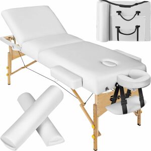 Somwang Wooden Massage Table with 7.5 cm Padding and Casters - 3 Zones 112481597 - TecTake Massage Table