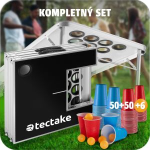 tectake Beer Ball Blitz Height-Adjustable and Foldable Beer Pong Table 118565592 - Adult Board Game