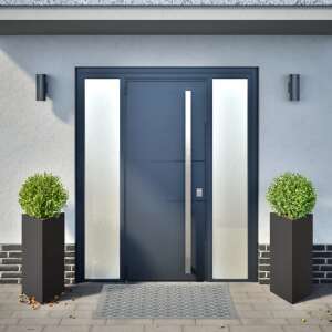 vidaXL ghivece triunghiulare cu plante în fața unei case - Ghiveci