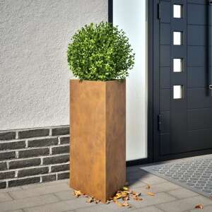 vidaXL Plantator triunghiular din oțel corten cu plantă, 40 x 34,5 x 70 cm - Ghiveci
