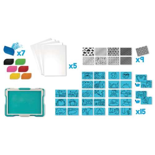 Maped Creativ Textur' Art drawing board set for kids, includes drawing board, crayons, templates, and paper