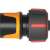 Fiskars Hose Connector, 19mm (3/4") quick connect, red and orange, side view