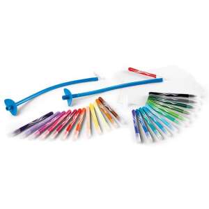 MAPED CREATIV Blow Pen Art Set mit 24 bunten Blas-Stiften, 2 Blas-Stift-Zubehör, 5 Blättern Papier und Anleitung - Maped