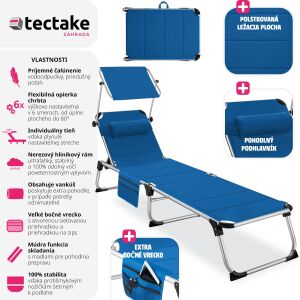 TecTake Lorella Padded Folding Lounger 118567141 - Sun Lounger & Deck Chair