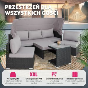 San Marino - Komplet Ogrodowy Technorattanowy 112294774 - TecTake Zestaw do siedzenia w ogrodzie