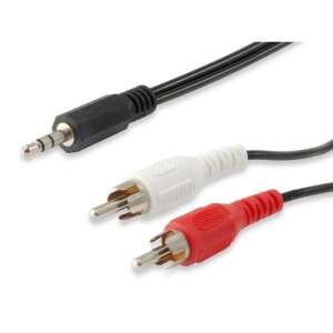 EQUIP 3.5mm jack to 2xRCA audio cable with black cable and connectors - Equip