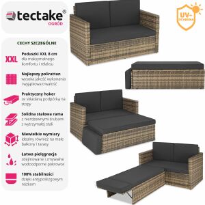Garden Furniture, Lounge Sofa Korfu, Technorattan 112328344 - TecTake Garden Seating Set